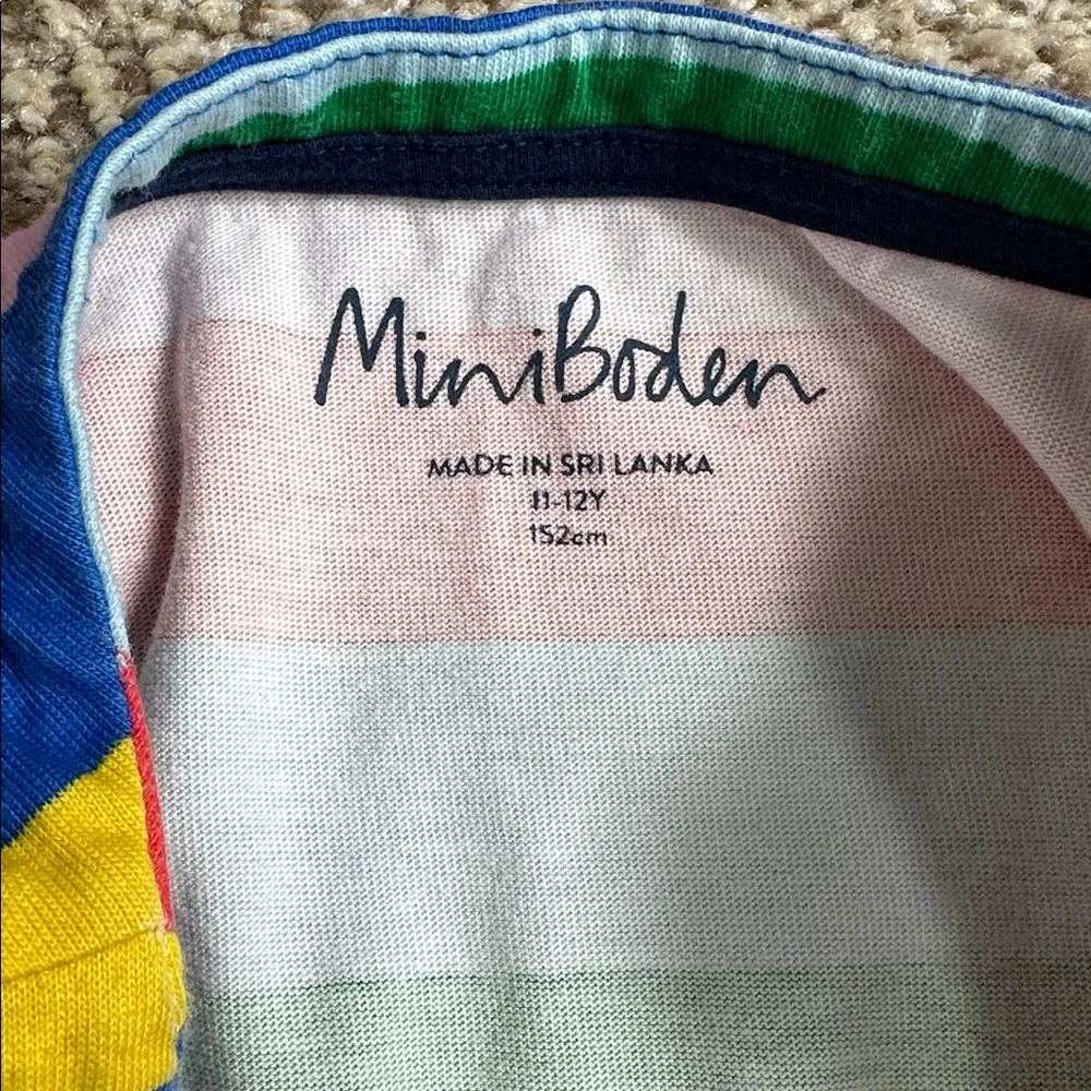 Mini Boden Rainbow Striped Kids Dress - Picture 2 of 4